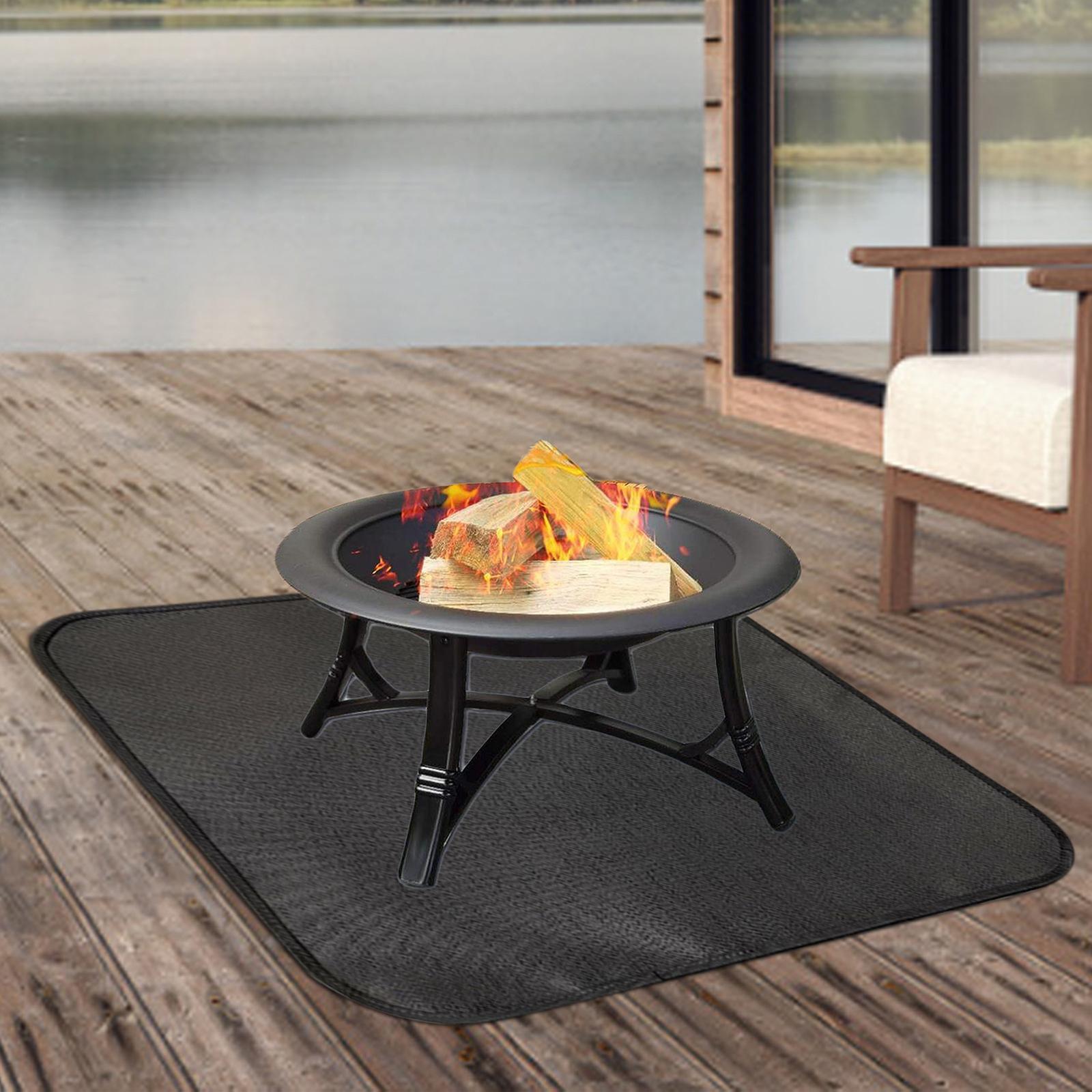 Heat Insulation Fireplace Mat Fireproof Pad for Backyard Decking Grass