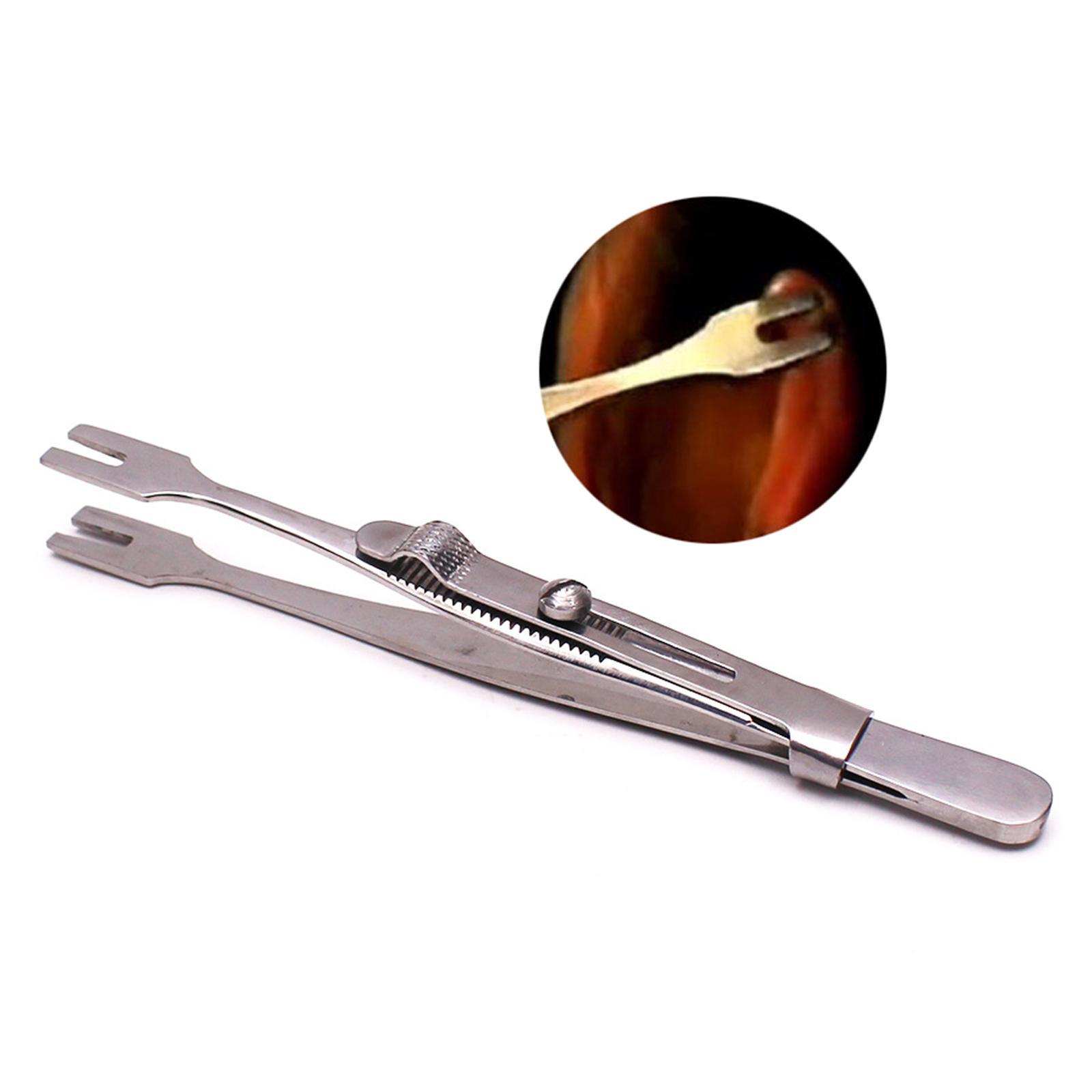 Body Piercing Tweezer Forceps Clamp Easy Lock Slotted for Ear Piercing