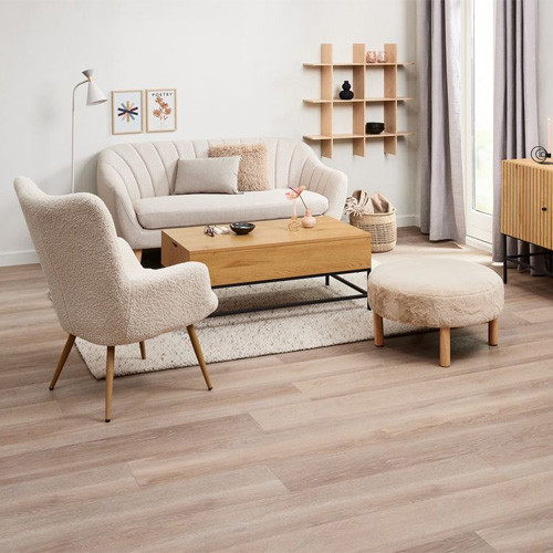 Ghế đôn | JYSK Ramsdal | gỗ công nghiệp/vải polyester | be/sồi | DK70xC40cm
