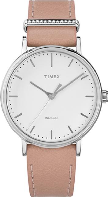 Đồng hồ nữ Timex Fairfield Women's Crystal Pink  Leather Strap Watches  - TW2R70400BT