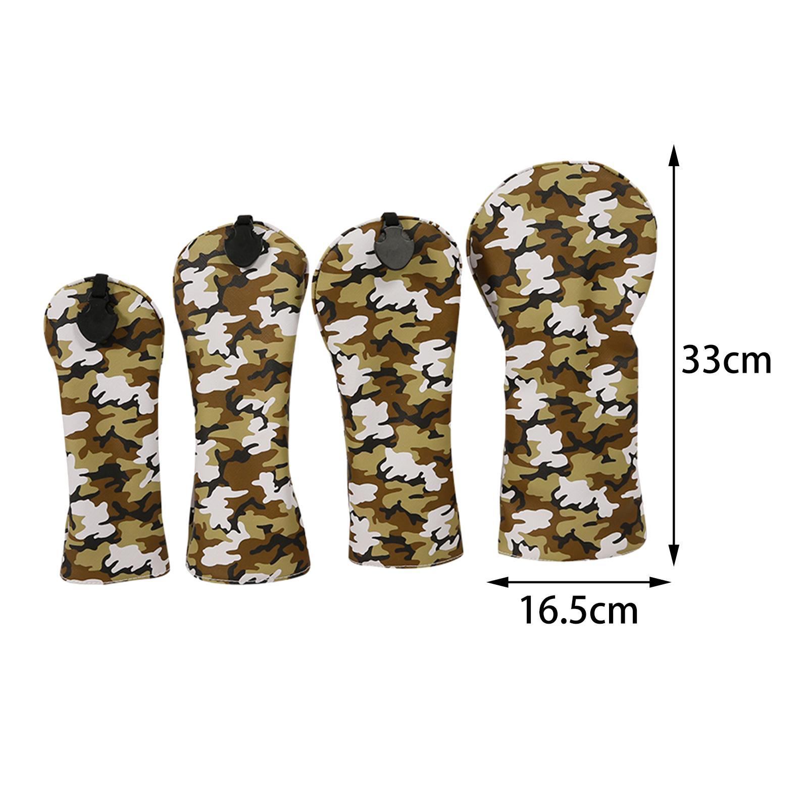4Pcs Golf Head Covers for Golf Clubs, PU Leather Golf Wood Headcover with Number Tag, Protector Head Covers for Adults