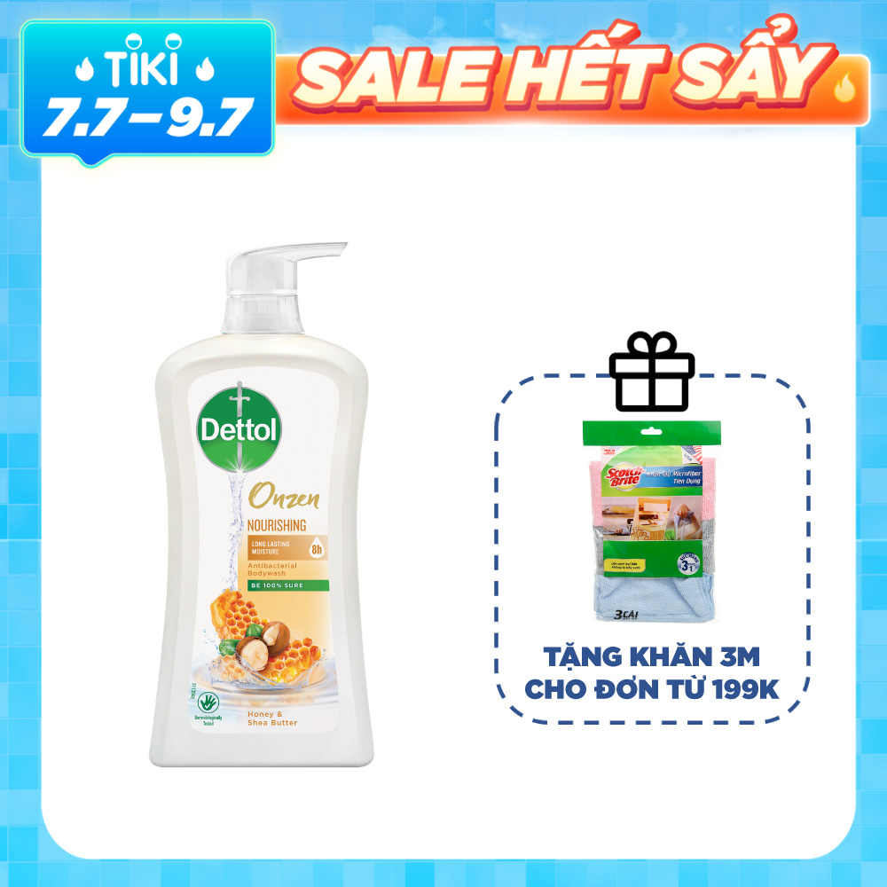 Sữa tắm Dettol Onzen mật ong kháng khuẩn và dưỡng thể - Chai 950g