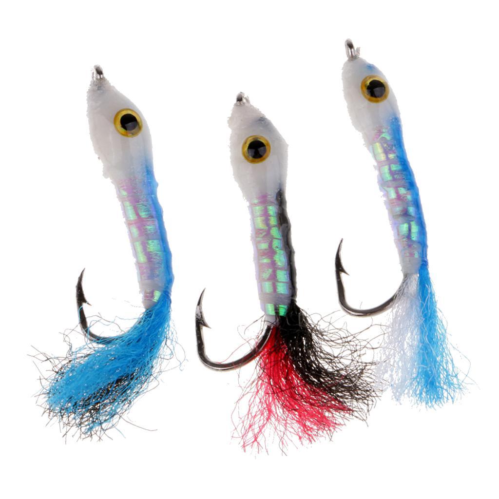 3pcs Simulation Minnow Flies Wet Sinking Flies for Bass Salmon Fly Fishing