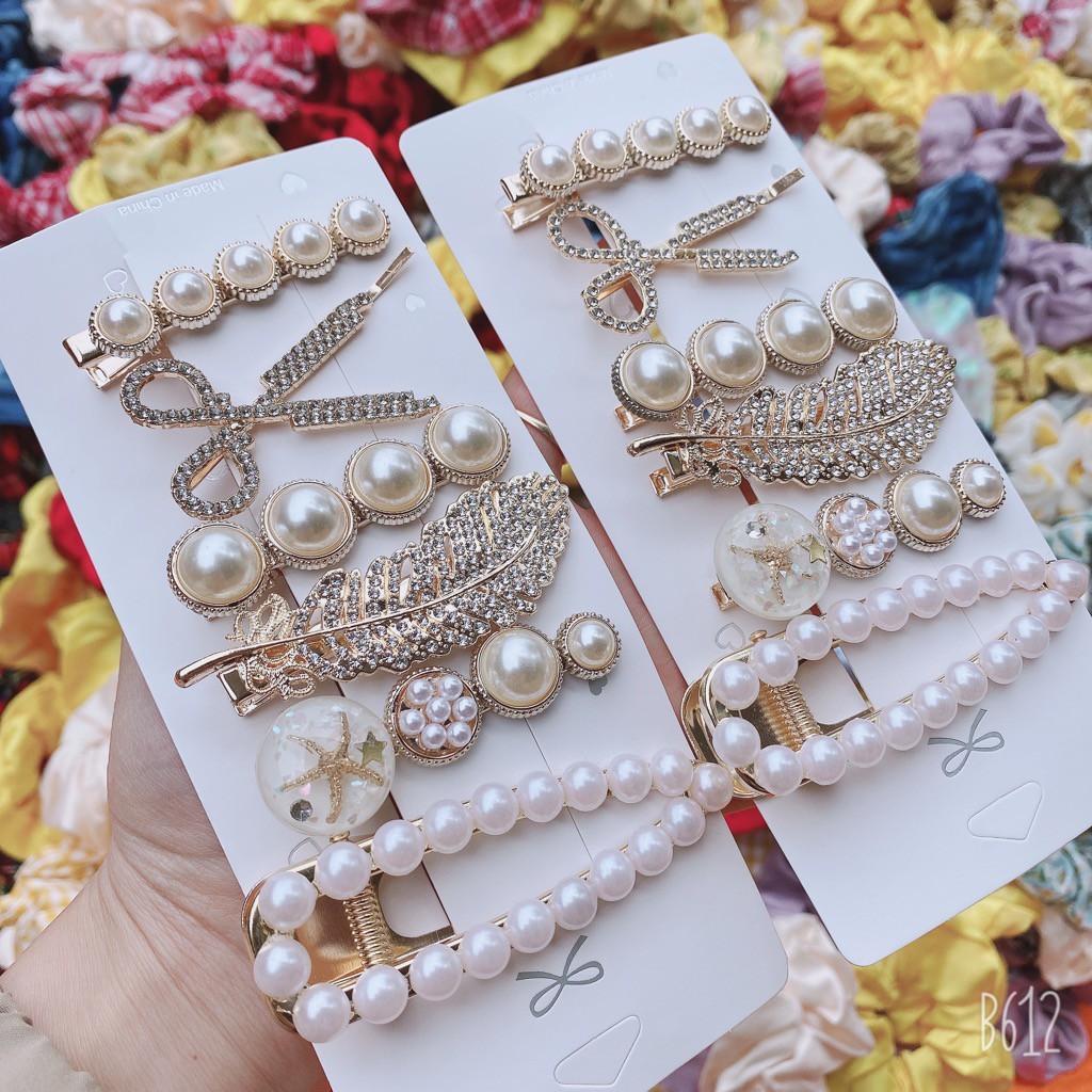 Set 6 Kẹp Tóc Siêu Sang Chảnh Xinh Đẹp Cho Nữ