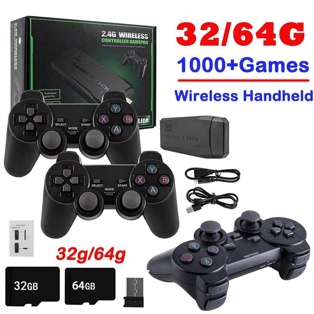 M8 Retro Game Stick 4k 10000 Trò chơi Máy chơi game cầm tay Bộ điều khiển không dây đôi 2.4G Máy chơi game cầm tay cho PS1/MAME Màu sắc: 32G