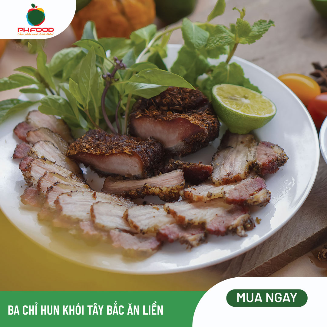 - Ba Chỉ Hun Khói Tây Bắc Ăn Liền - 500g