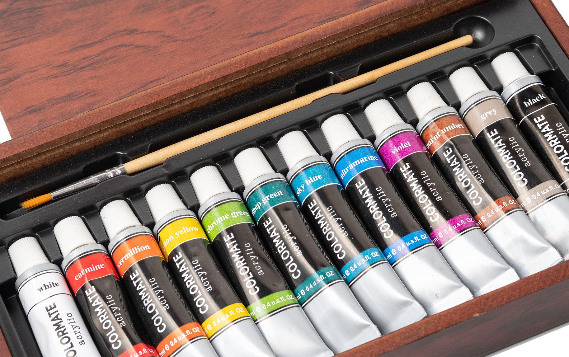 Màu vẽ Acrylic Colormate bộ 12 màu tuýp 12ml - COLORMATE