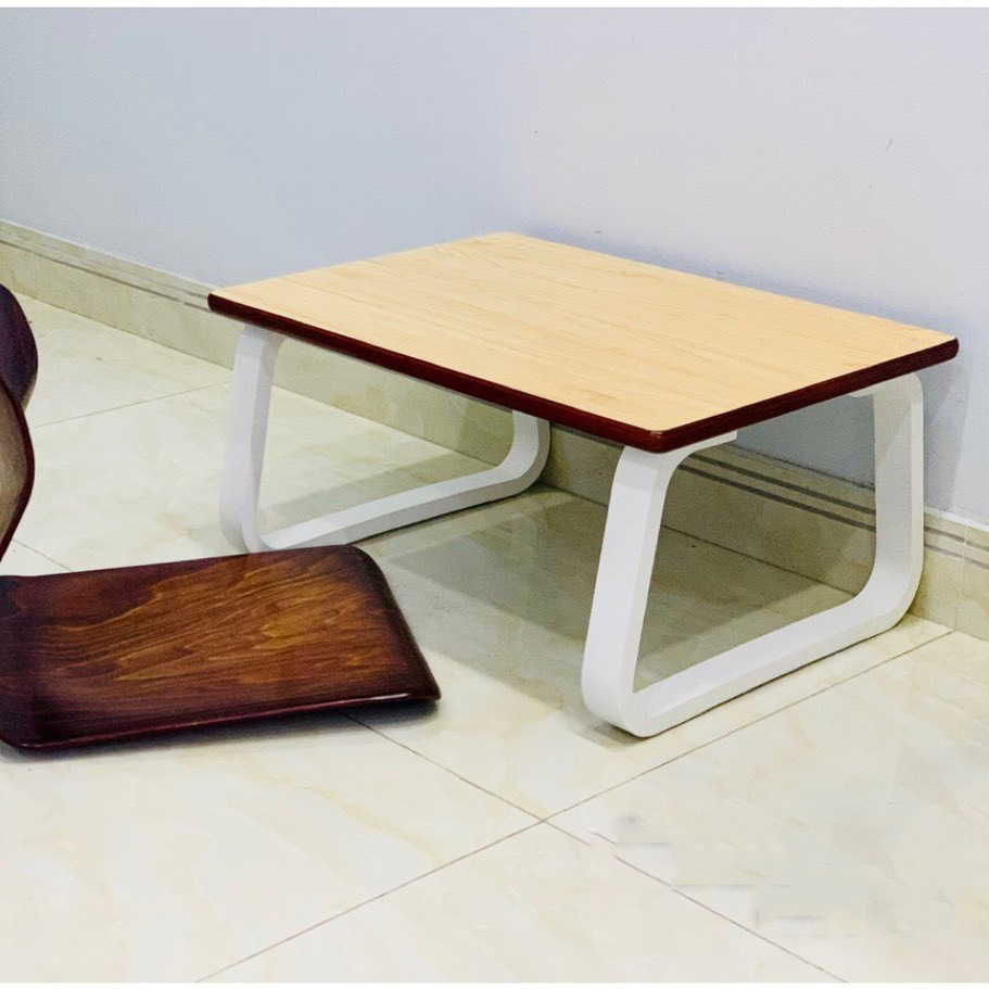 Bàn làm việc ngồi bệt, Bàn trà cafe gỗ uốn cong Plyconcept TOMA Table (65 x 45 x Cao 31 cm) - Gỗ Plywood cao cấp