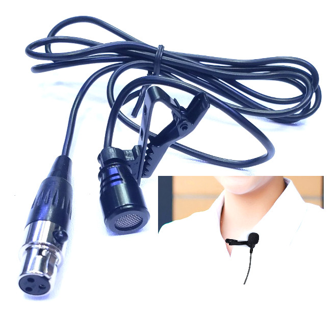 Mic kẹp áo jack cắm XLR mini màu đen