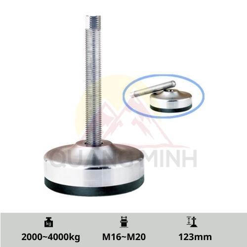 SMWC/SMWCS - Chân tăng chỉnh chiều cao, chịu lực, inox, thép mạ, đế cao su chống bụi M16, M20 cao cấp Hàn Quốc