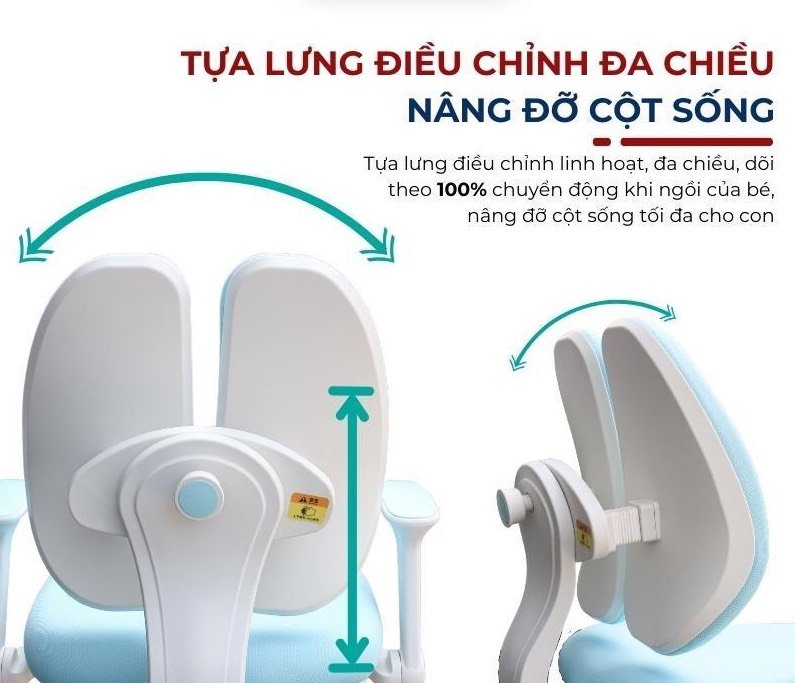 Ghế học sinh chống gù đa năng Juno sofa nâng hạ chiều cao tay gạt CT G104 có khóa bánh trọng lực, xoay 360 độ