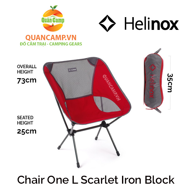 Ghế dã ngoại xếp gọn Helinox Chair One L Scarlet Iron Block
