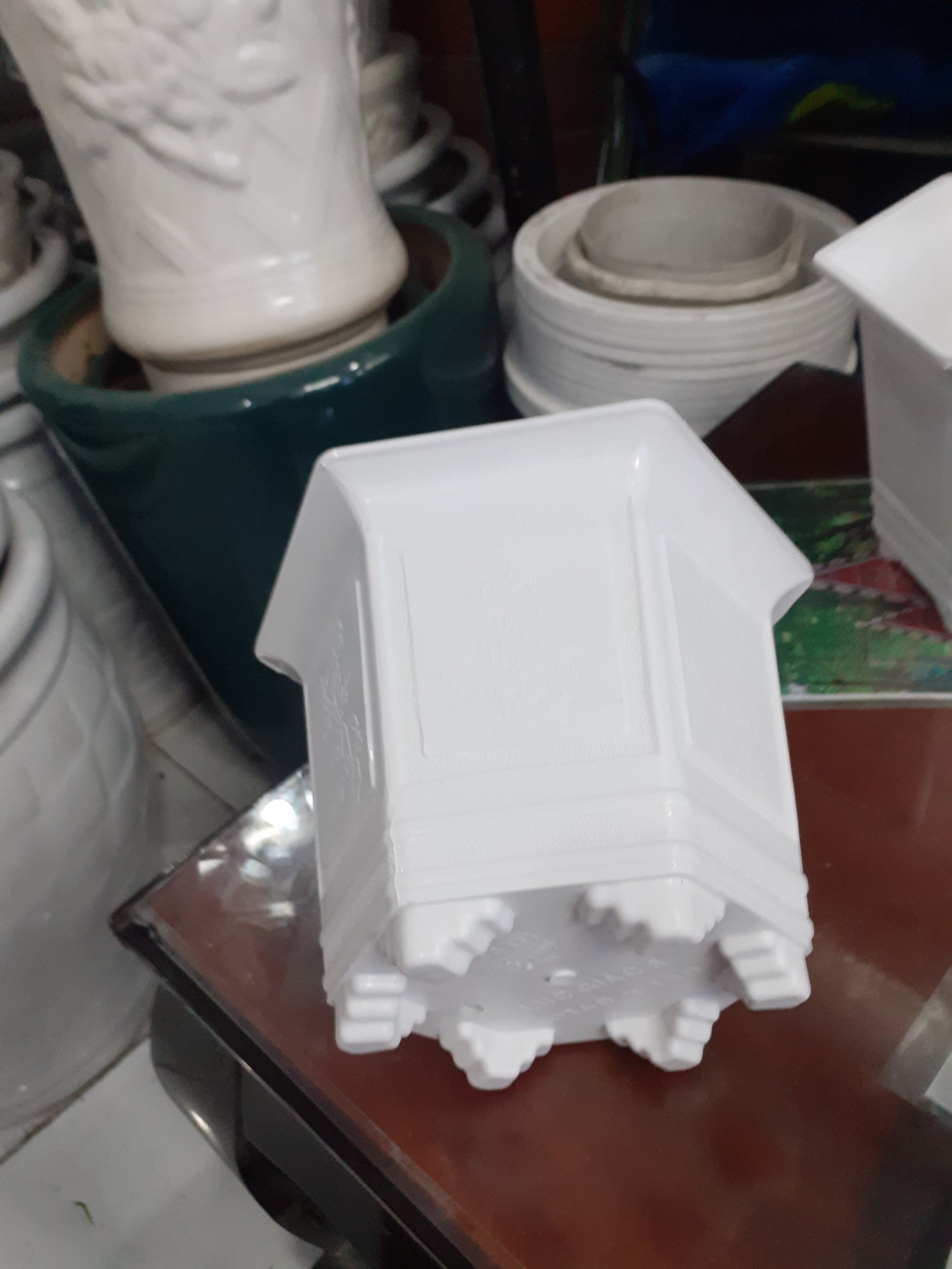 1 cặp chậu lục giác 6 trắng