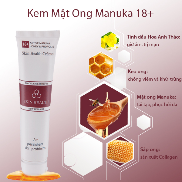 Kem giảm kích ứng, viêm da, dị ứng mỹ phẩm Madeleine Ritchie 18+ Active Manuka Honey 40ml