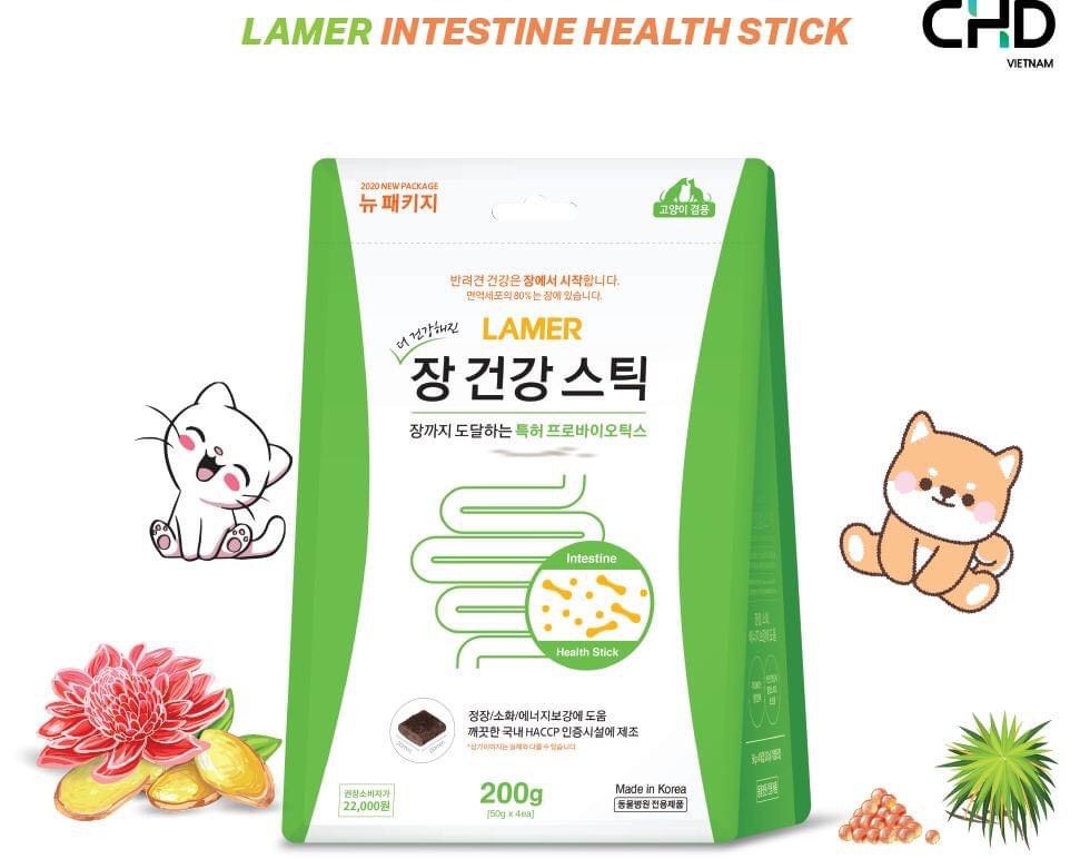 VIÊN ĂN VẶT MEN VI SINH HỖ TRỢ TIÊU HÓA CHO CHÓ MÈO LAMER INTESTINE HEALTH STICK 200g