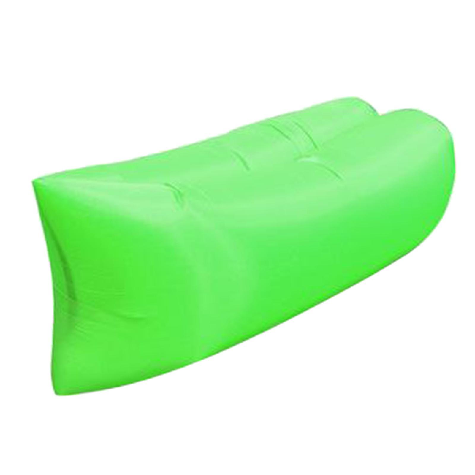 2xInflatable Sofa Air Bed Lounger Chair Sleeping Bag Mattress Couch Green