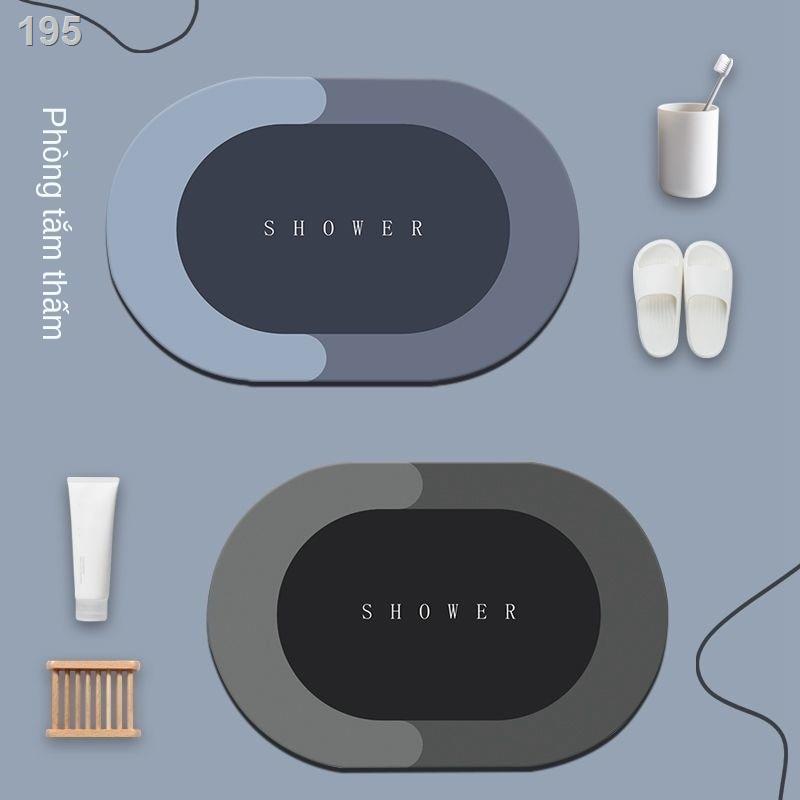 Đệm bùn Diatom tấm lót nhà vệ sinh thấm hút cửa chống trượt chân nhanh chóng giặt khô tay phòng tắm sàn hình bầu dụ