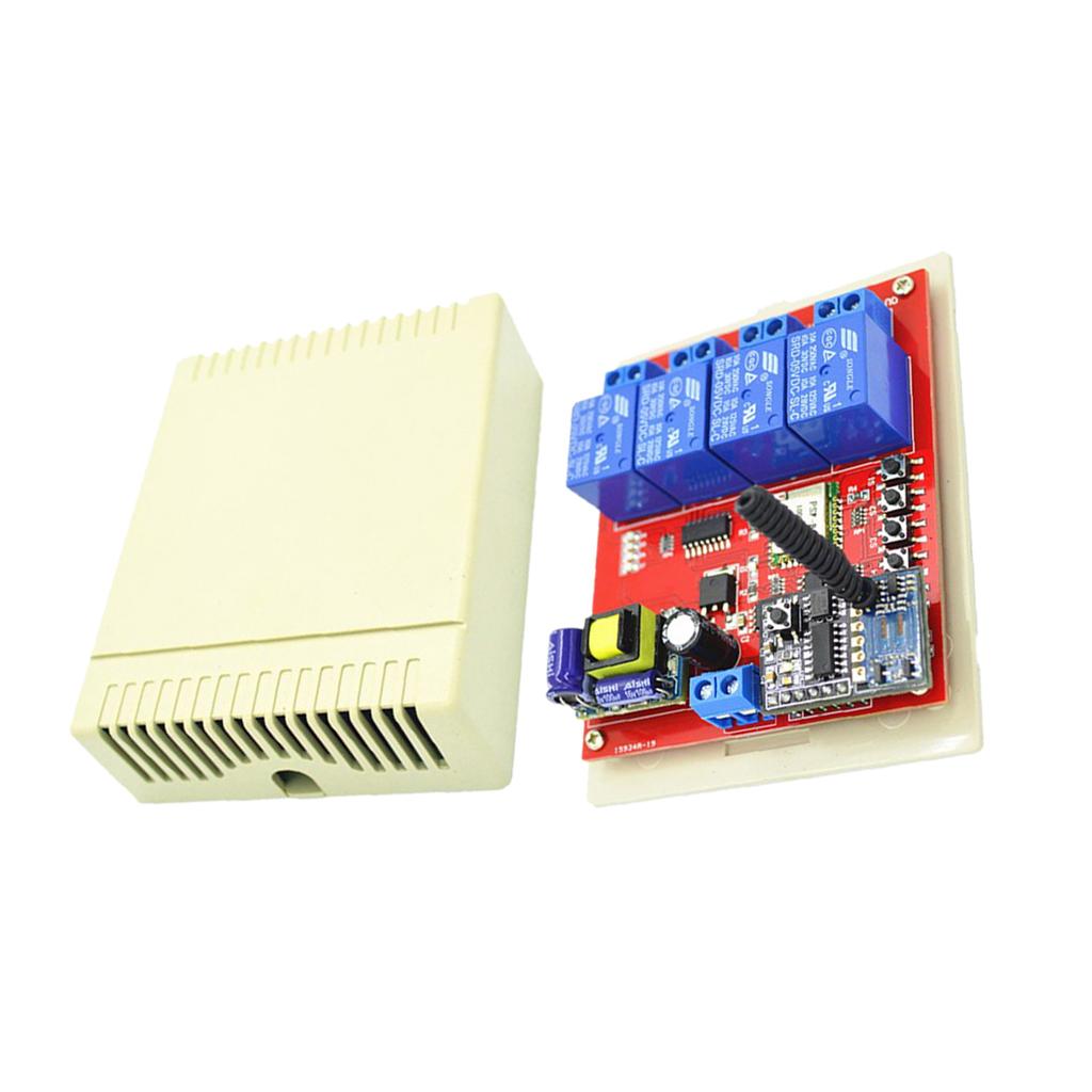 4CH Wireless Remote Control 220V Wifi Phone Switch Relay RF Receiver 4-Key