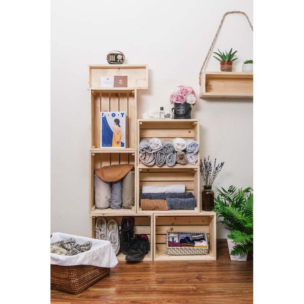 Thùng Gỗ Pallet Đa Năng/ Hộp Gỗ Thông Trang Trí++Size lớn: 40 x 30 x 20 cm+Size bé: 35 x 25 x 15 cm