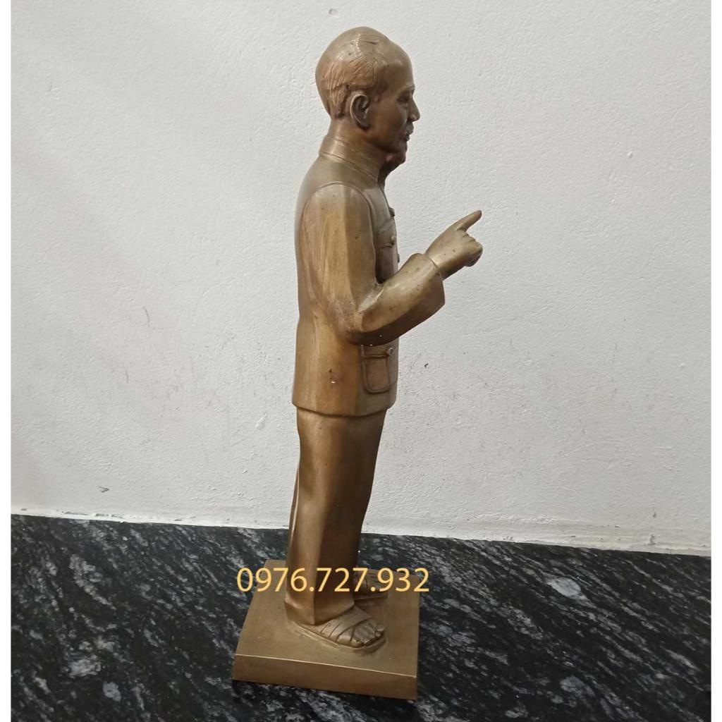 Tượng bác hồ bằng đồng cao 43cm, mẫu tượng hồ chí minh bằng đồng