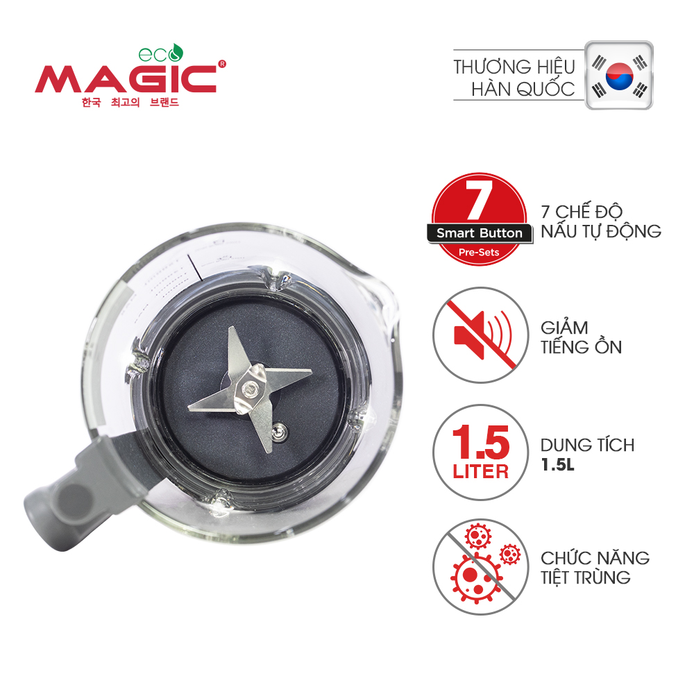 Máy Làm Sữa Hạt Đa Năng Giảm Tiếng Ồn Magic Eco AC -141 (1.5 Lít) - Hàng chính hãng