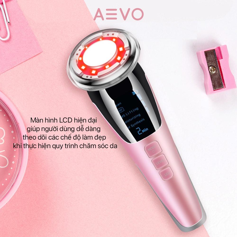 Máy chăm sóc da AEVO Hot &amp; Cold 7 in 1 giúp chống lão hóa, mụn đầu đen, se khít lỗ chân lông, nâng cơ khoá ẩm