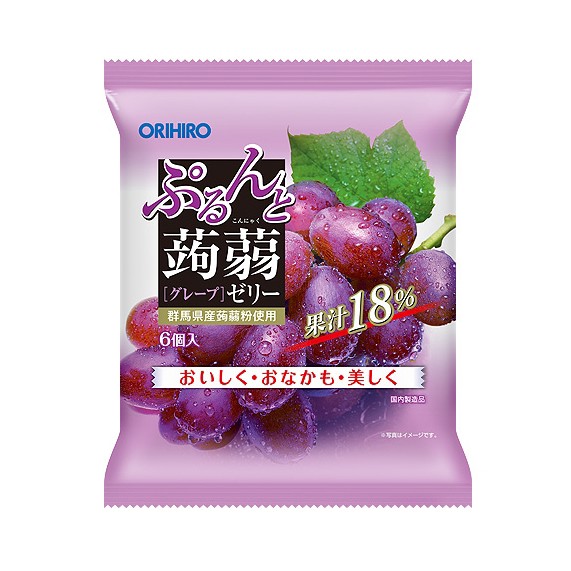 Thạch hoa quả Orihiro  vị nho tím  túi nhỏ 6 chiếc