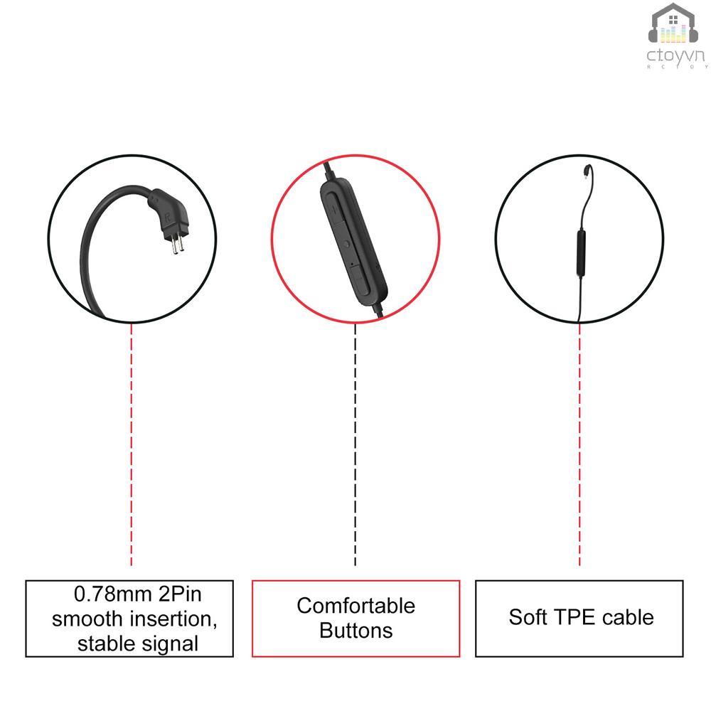 Dây cáp âm thanh thay thế cho tai nghe bluetooth 5.0 BQEYZ Z3 2Pin 0.78mm
