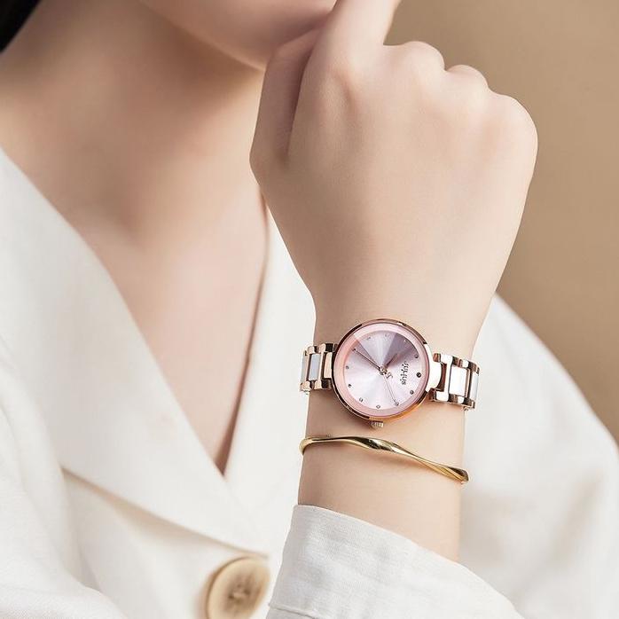 Đồng Hồ Nữ Chính Hãng Julius Cao Cấp Dây Thép Kim Loại Chống Nước Kính Khoáng Đường Kính 30mm JA-1209