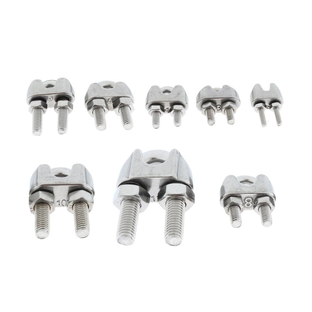 5pcs/lot 304 Stainless Steel Saddle Clamps Cable Wire Rope Clip Fasteners M3/M4/M5/M6 2mm/3mm/4mm/5mm/6mm/8mm