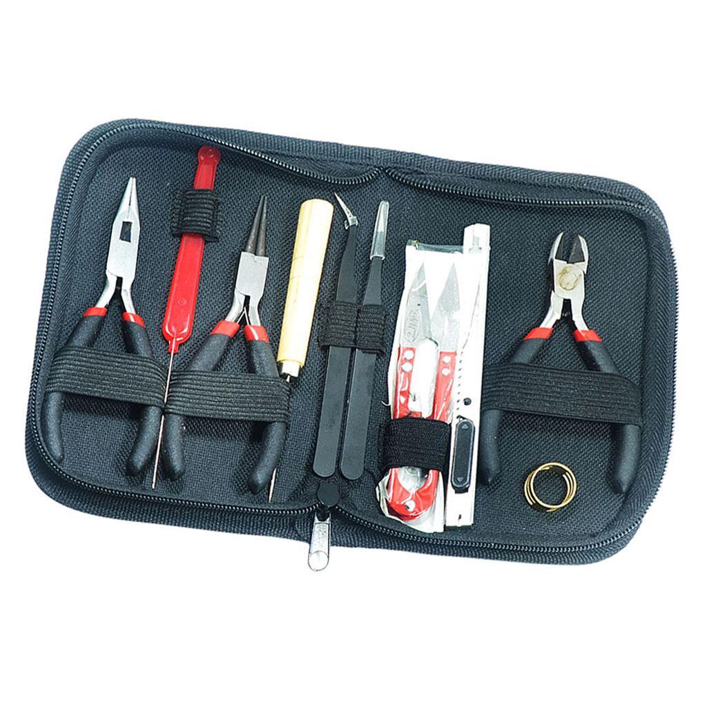 11 Pieces/set Jewelry Making Tools Kit Hand Tools Pliers for Beading Crafting with Case