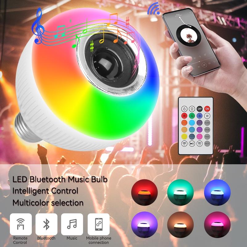 Loa bóng đèn LED Bluetooth Loa âm thanh với chức năng âm thanh E27 Bóng đèn ứng dụng điện thoại thông minh Điều khiển RGBW có thể thay đổi màu Thay đổi màu