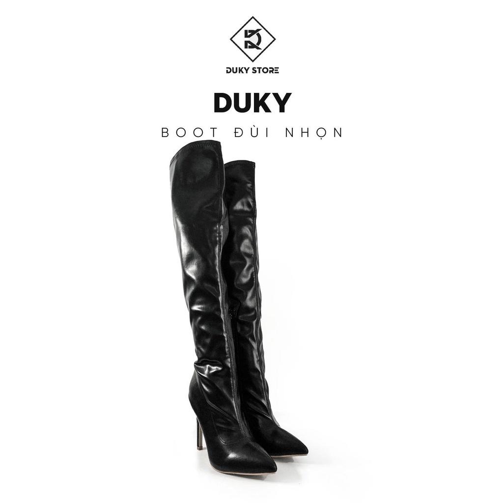 Boot đùi cao trên gối gót nhọn mũi nhọn tăng chiều cao - Duky Store