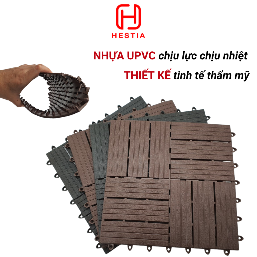 Vỉ nhựa lót sàn 12 NAN - Phong cách mới - Chống trơn trượt ban công, bể bơi, sân thượng, sân vườn, nhà tắm, quán cafe.