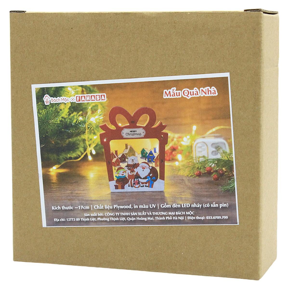 Đèn Gỗ Trang Trí Giáng Sinh - Bách Mộc - Hộp Quà Cây Thông