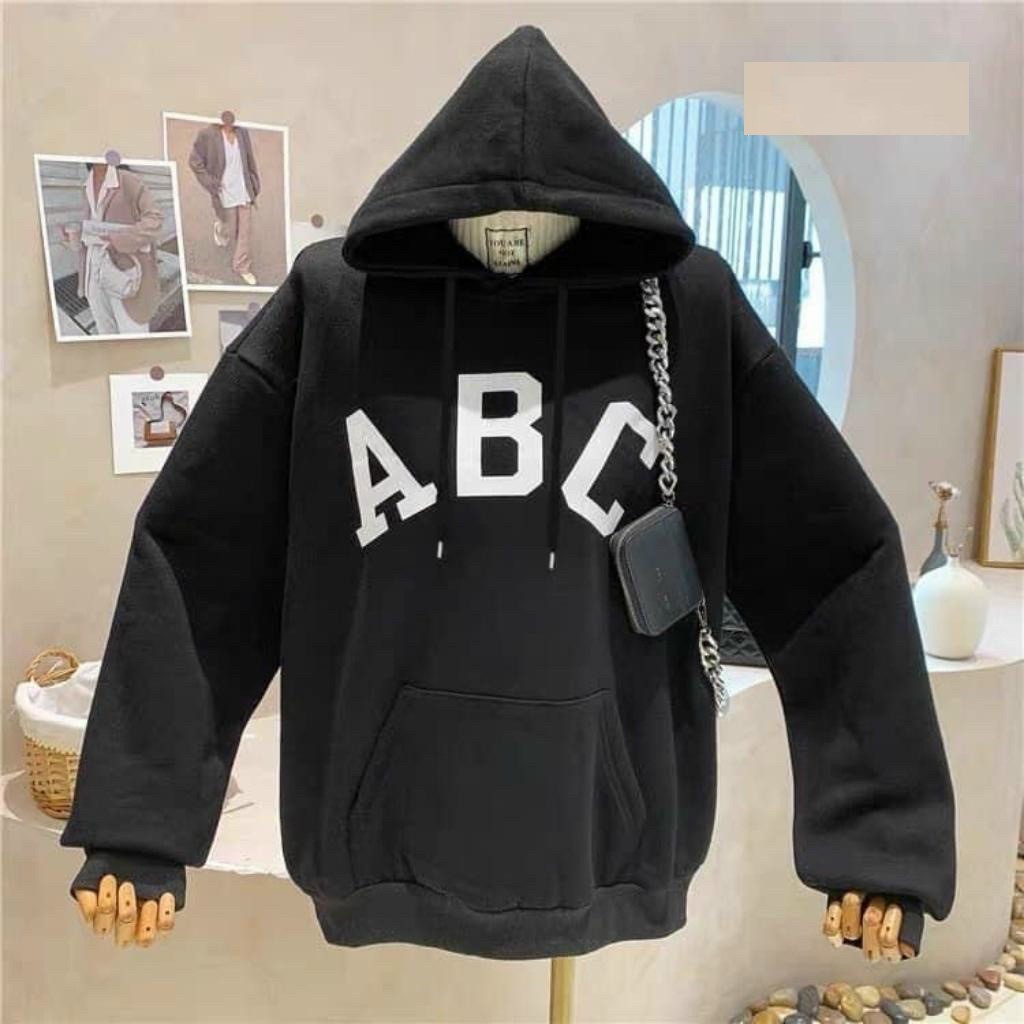 Áo Hoodie Nỉ Bông In Chữ ABC Trước Ngực Có Mũ, Áo hoodie nỉ thêu chữ ABC phong cách basic dễ phối đồ dễ mặc, Áo Hoodies cặp đôi ABC Cao Cấp, Áo Khoác Hoodie Nam Nữ  Họa Tiêt ABC Hot Trend street wear dáng rộng