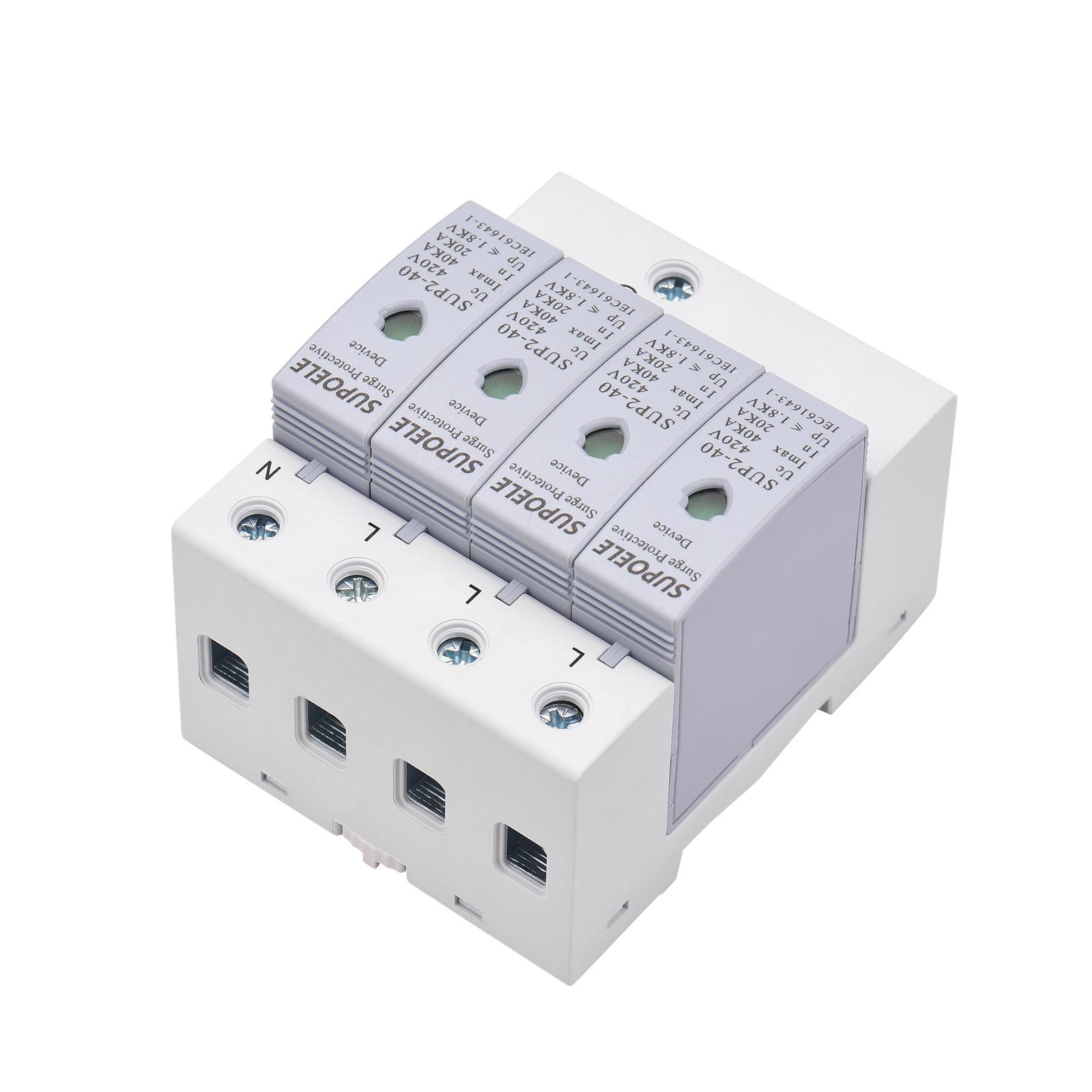 AC 420V Chống Sét Thiết Bị Bảo Vệ 4P 40KA Chống Sét Hộ Gia Đình Chống Sấm Bảo Vệ Phá DIN Rail Lắp Đặt