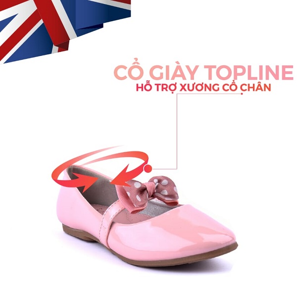 Giày Búp Bê Bé Gái Đi Học Đi Chơi Crown Space UK Ballerina Trẻ Em Cao Cấp CRUK3122 Màu Hồng Be Đen Êm thoáng Size 30-36/6-14 Tuổi