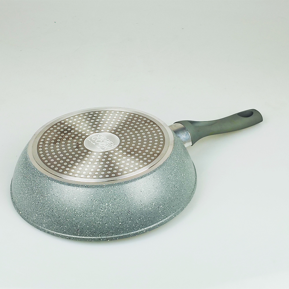 Chảo chống dính vân đá Greencook GCP01 - GCP02 nhiều size dùng được trên bếp gas, bếp hồng ngoại, bếp từ - Hàng chính hãng