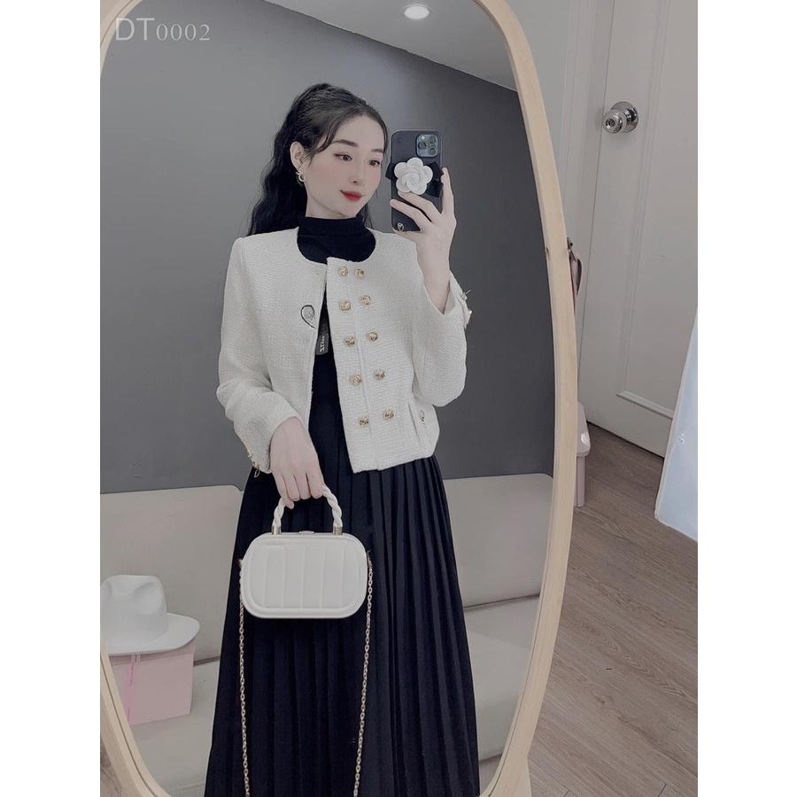 Áo Khoác Dạ Tweed Cúc Đồng 4 Màu 2 Lớp Có Đệm Vai  - Sarang Clothing