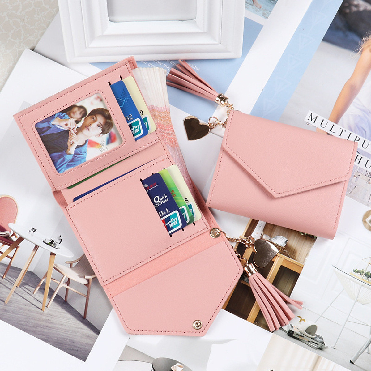 Ví Nữ Mini Ngắn Cầm Tay Phong Cách Hàn Quốc TVNN172