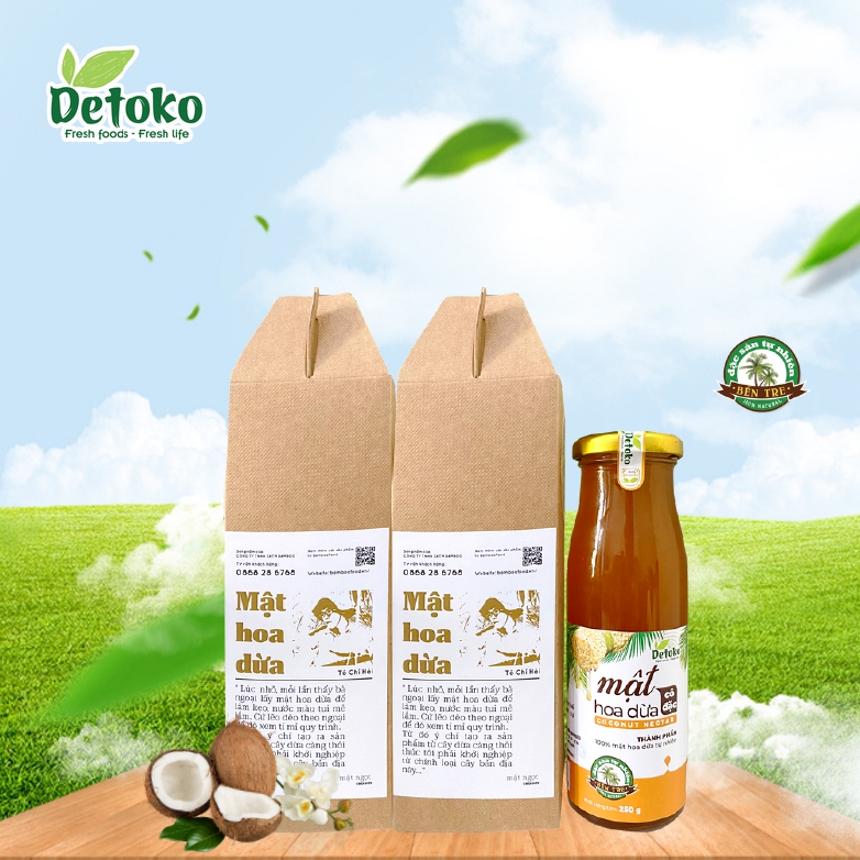 Combo 2 Mật hoa dừa Bamboo nguyên chất, 100% từ thiên nhiên dành cho người ăn kiêng, tiểu đường, người ăn thuần chay và các món chay