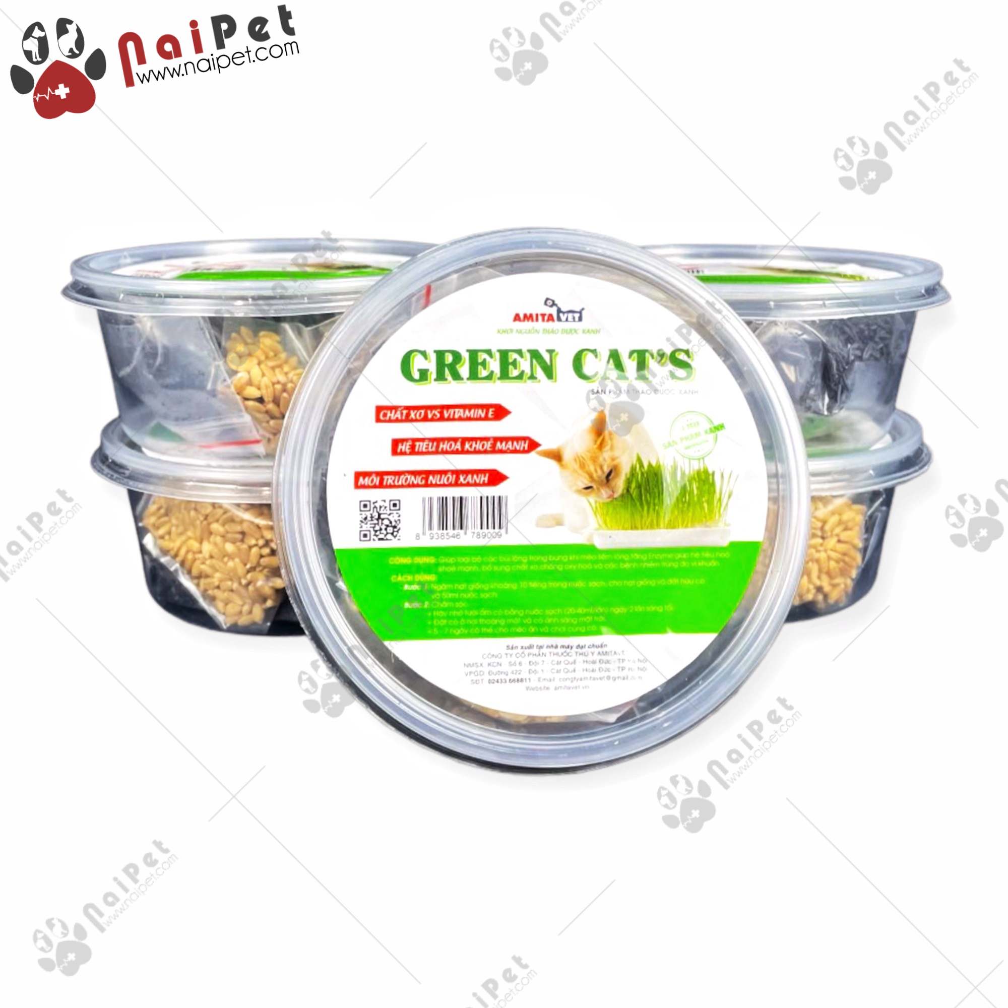 Bộ Trồng Cỏ Tươi Cho Mèo Cat Green Cat’s Amitavet CTT005