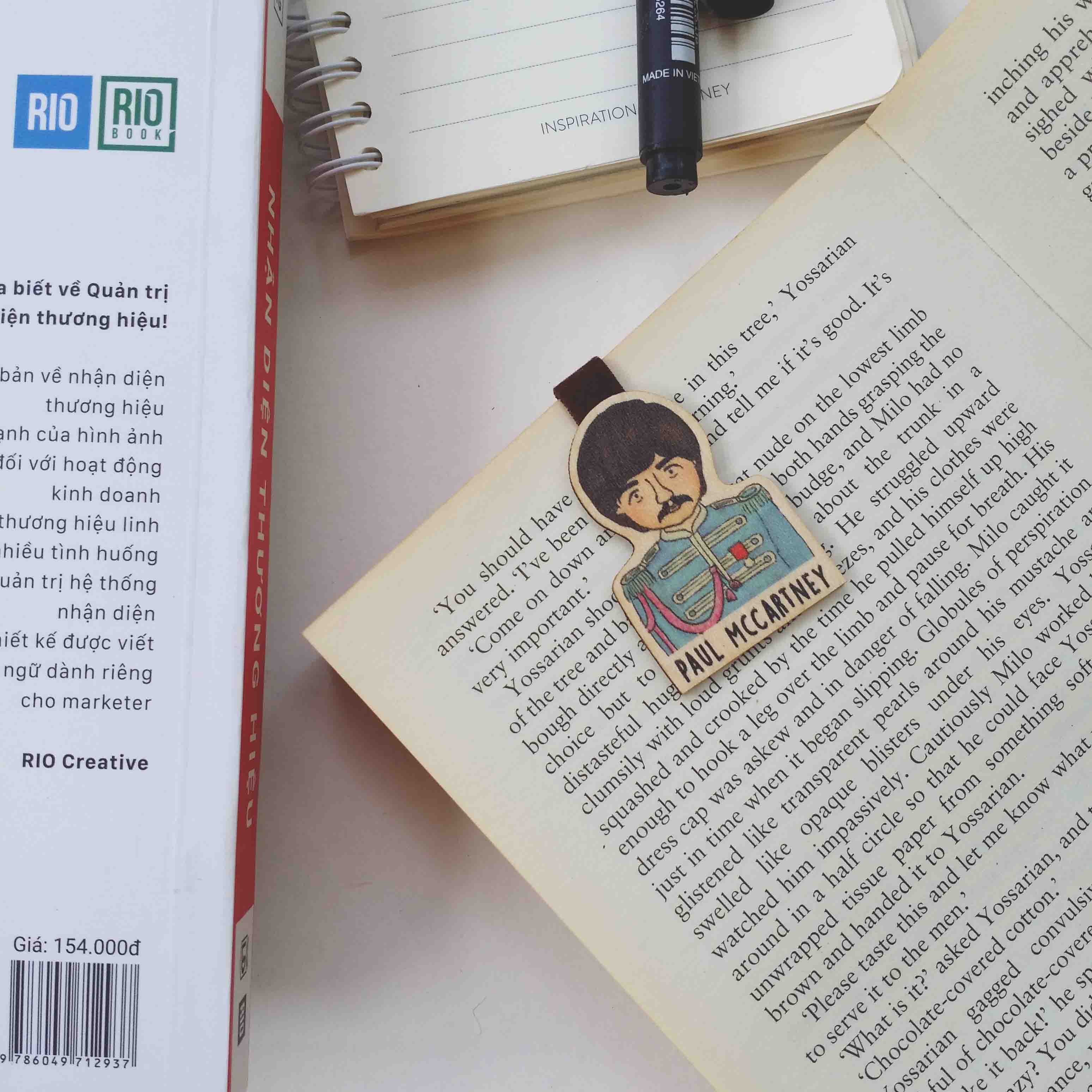 Bookmark gỗ nam châm Paul McCartney nhóm Beatles BO033