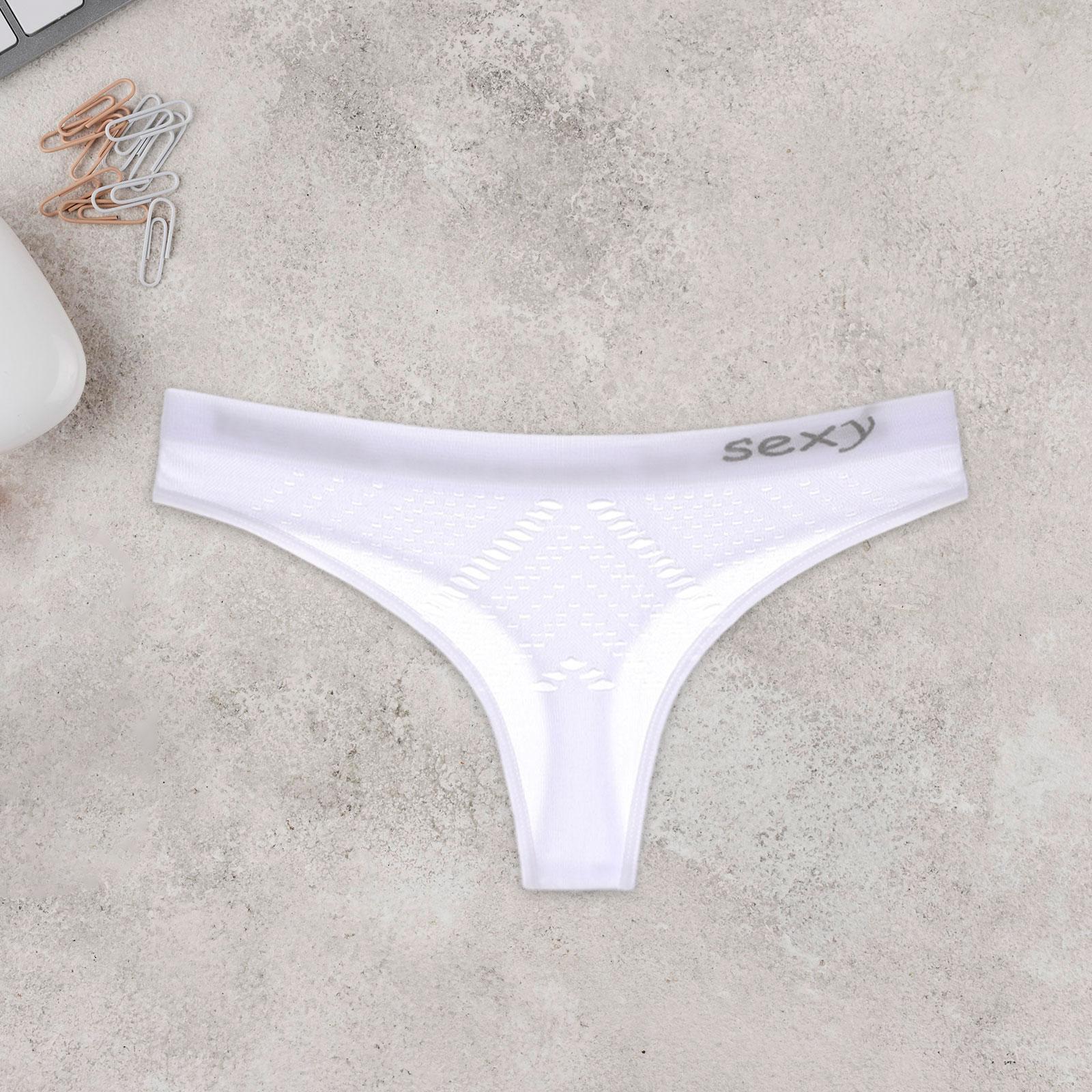 Women Underwear Panties Low Waist Lingerie Elastic Soft Hollow Out Lady Thongs Briefs for Yoga Pants Dress Jeans Gowns Travel