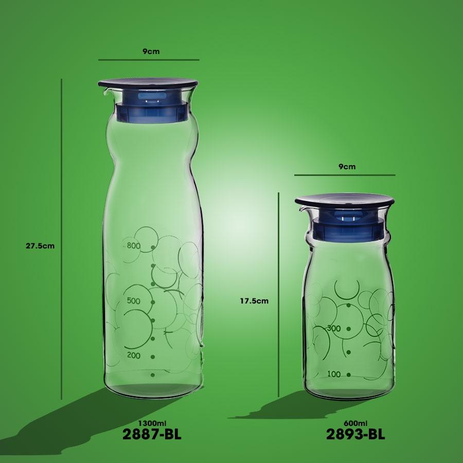 Bình nước thủy tinh chịu nhiệt Iwaki 1.3L