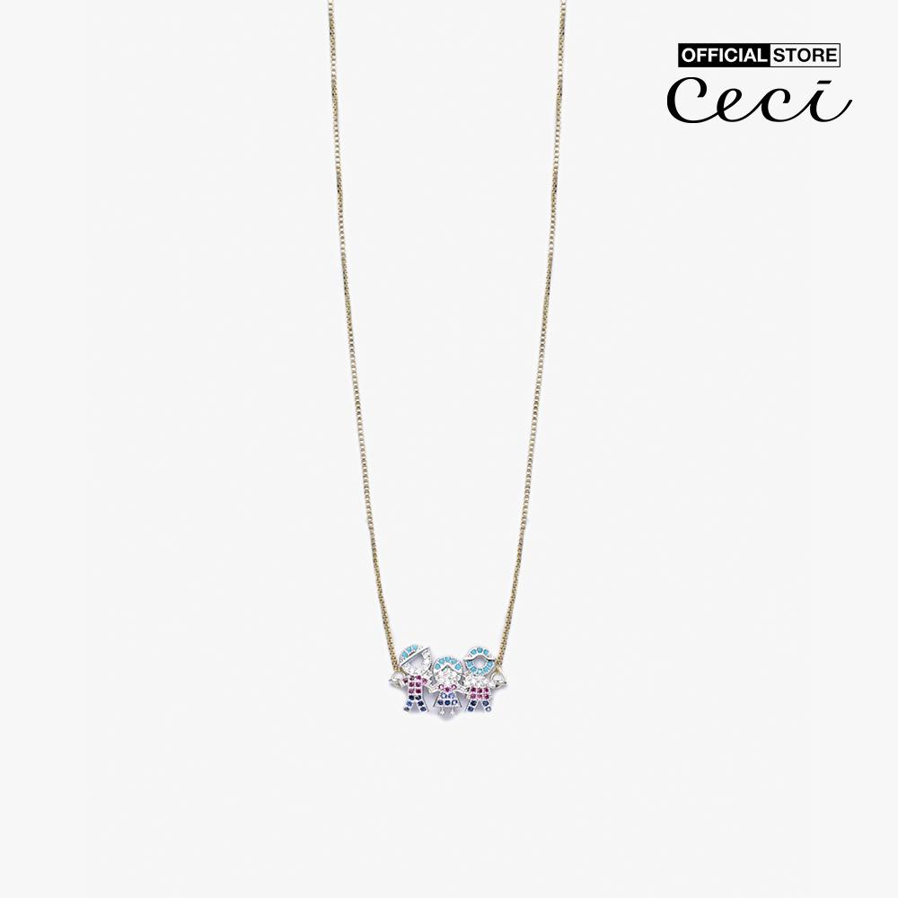 CECI - Dây chuyền nữ chuỗi nhỏ mặt đính đá thời trang CC4-01000161