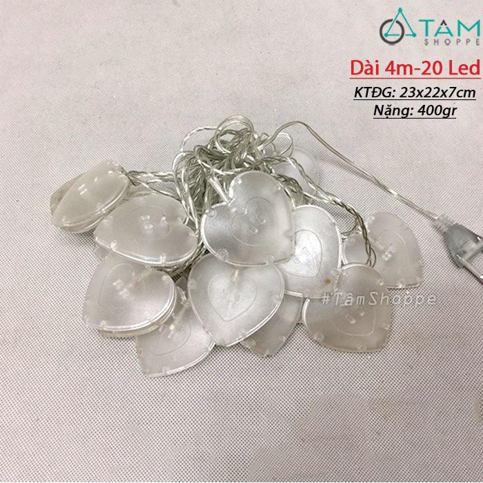 Dây đèn led trái tim màu vàng dài 4m
