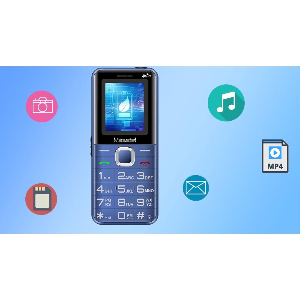 Điện Thoại Masstel Izi 20 4G - Loa To, Pin Trâu, 2 Sim 2 Sóng, Hỗ Trợ 4G VoLTE, Đèn Pin Sáng, Giá Rẻ - Hàng Chính Hãng