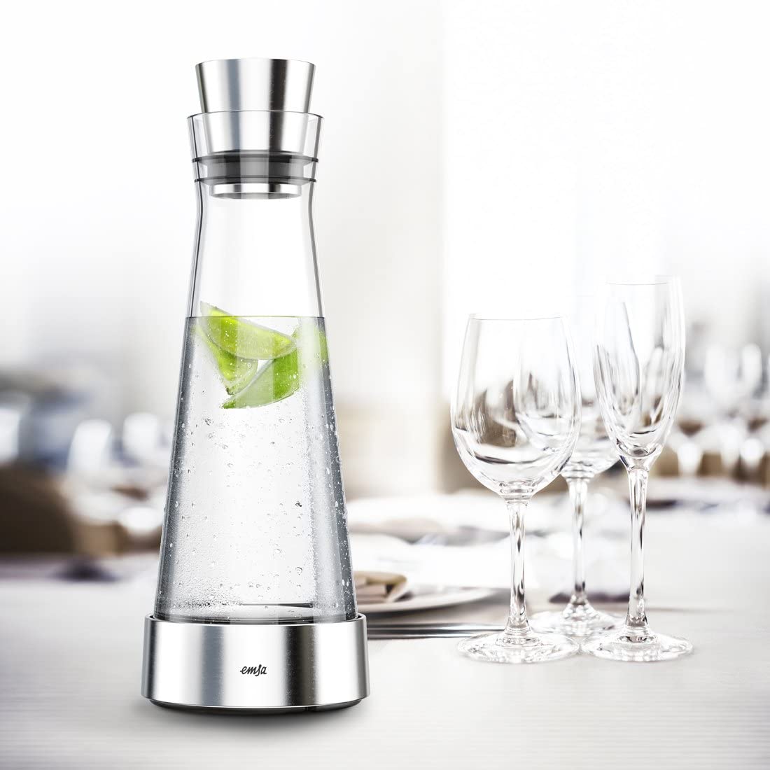 Bình Giữ Lạnh Emsa Flow Slim Carafe 514233 Dung Tích 1 Lít - Nhập Khẩu Chính Hãng Từ Đức